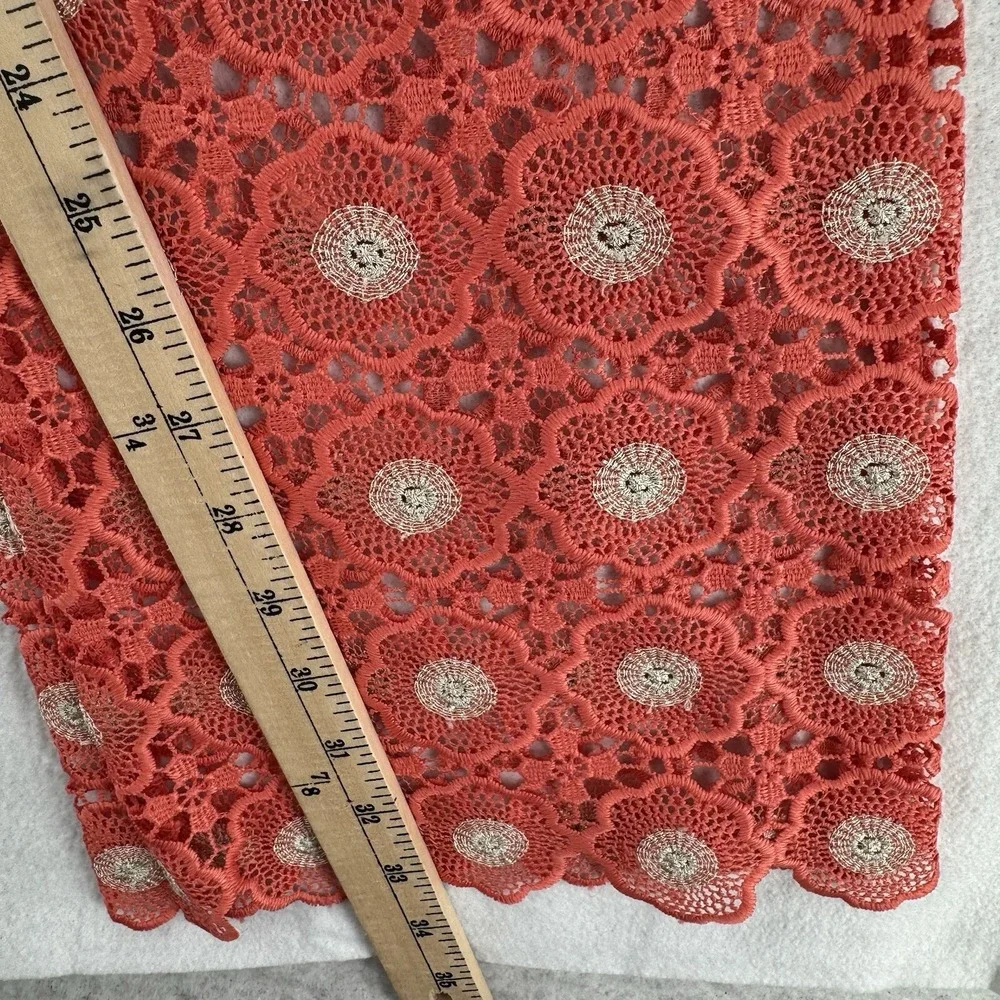 Valerie‎ Khalfon Paris Punchy Lace Pants Womens Size 42 / Large Coral Boho NWT